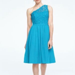 David's Bridal Teal Lace Dress
